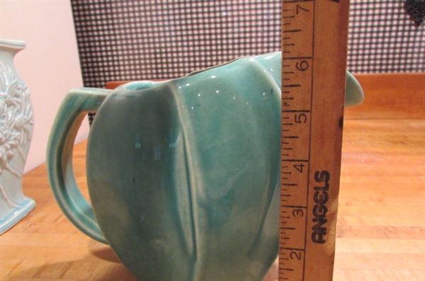 VINTAGE MCCOY CHRYSANTHEMUM VASE & PITCHER VASE
