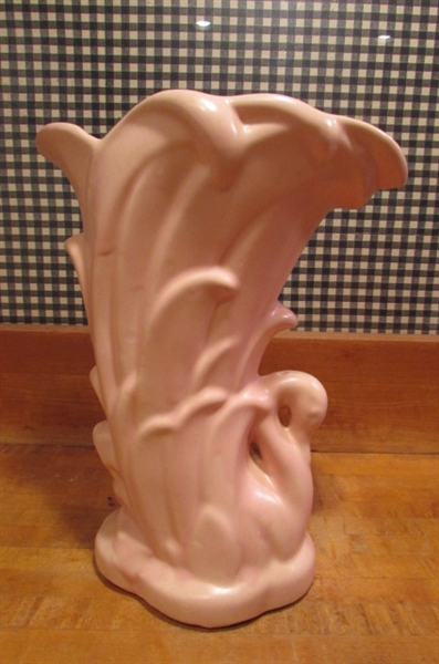 2 VINTAGE PINK MCCOY VASES