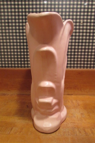 2 VINTAGE PINK MCCOY VASES