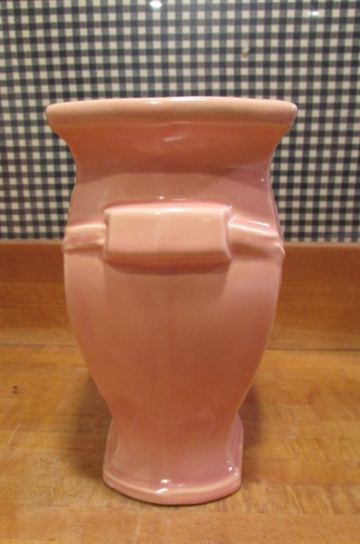 2 VINTAGE PINK MCCOY VASES