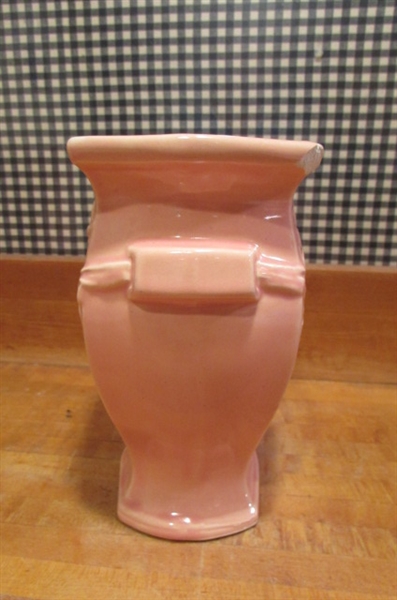 2 VINTAGE PINK MCCOY VASES