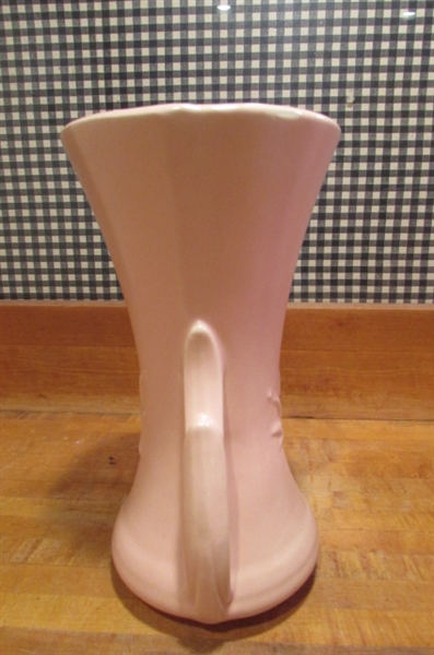 PAIR OF VINTAGE 1940's MATTE PINK VASES