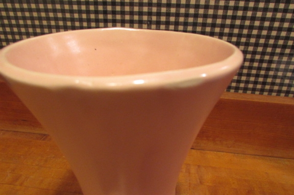 PAIR OF VINTAGE 1940's MATTE PINK VASES