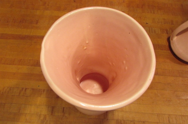 PAIR OF VINTAGE 1940's MATTE PINK VASES