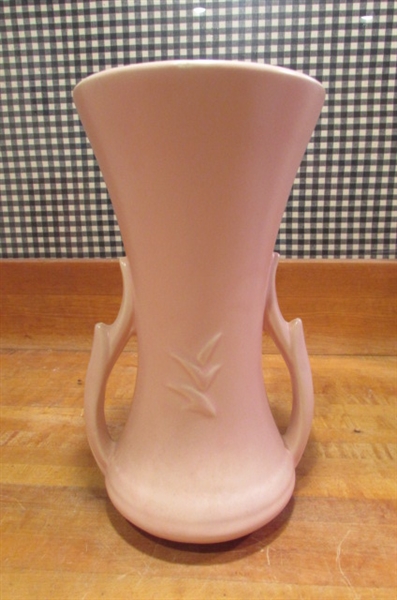 PAIR OF VINTAGE 1940's MATTE PINK VASES
