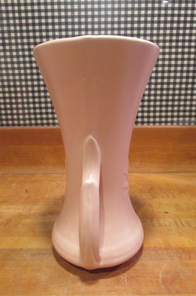 PAIR OF VINTAGE 1940's MATTE PINK VASES