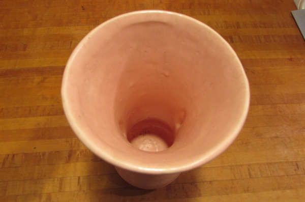 PAIR OF VINTAGE 1940's MATTE PINK VASES