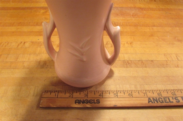 PAIR OF VINTAGE 1940's MATTE PINK VASES