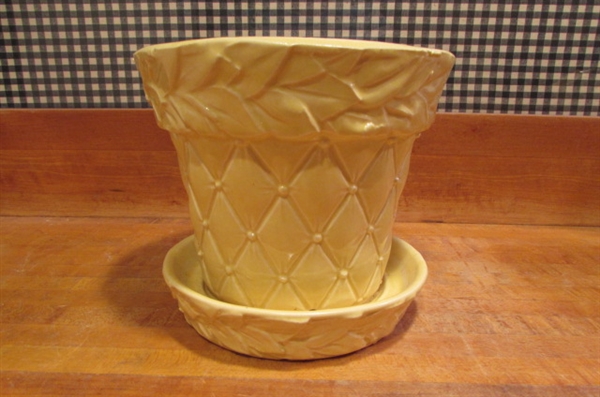 4 CHEERY YELLOW VINTAGE MCCOY PLANTERS