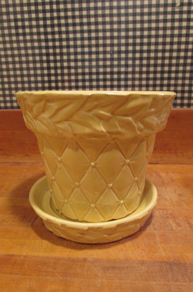 4 CHEERY YELLOW VINTAGE MCCOY PLANTERS