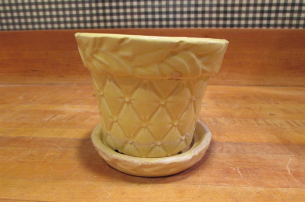 4 CHEERY YELLOW VINTAGE MCCOY PLANTERS