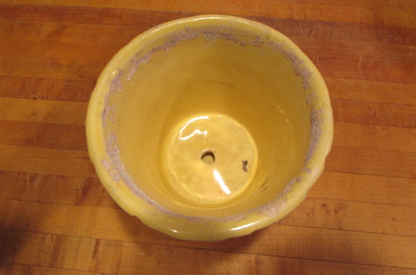 4 CHEERY YELLOW VINTAGE MCCOY PLANTERS