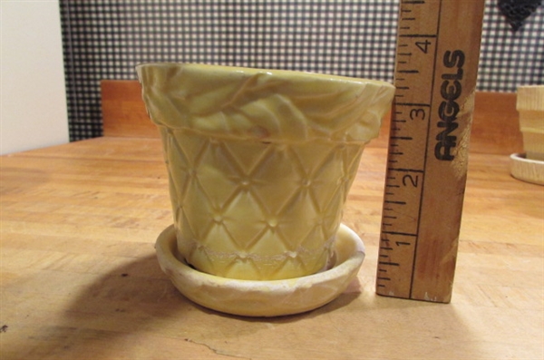 4 CHEERY YELLOW VINTAGE MCCOY PLANTERS
