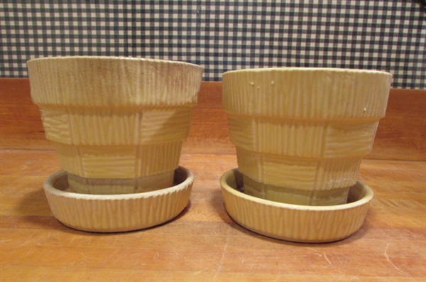4 CHEERY YELLOW VINTAGE MCCOY PLANTERS