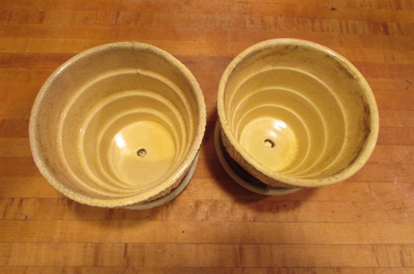 4 CHEERY YELLOW VINTAGE MCCOY PLANTERS