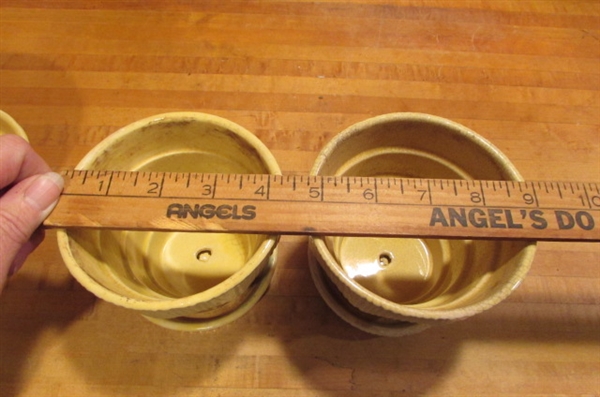 4 CHEERY YELLOW VINTAGE MCCOY PLANTERS