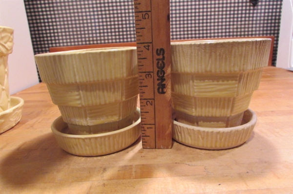 4 CHEERY YELLOW VINTAGE MCCOY PLANTERS
