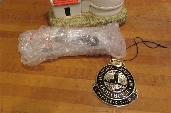 LEFTON LIGHTED HECETA HEAD LIGHTHOUSE & OLD SPICE LIGHTHOUSE DECANTER