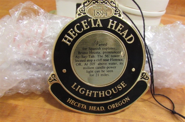 LEFTON LIGHTED HECETA HEAD LIGHTHOUSE & OLD SPICE LIGHTHOUSE DECANTER