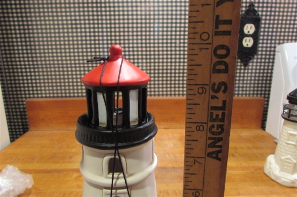 LEFTON LIGHTED HECETA HEAD LIGHTHOUSE & OLD SPICE LIGHTHOUSE DECANTER