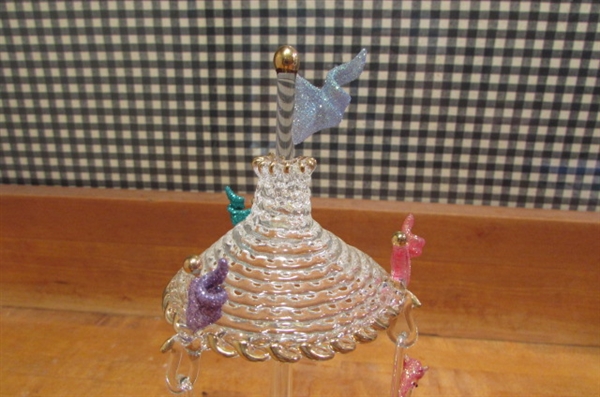 BALLERINA CAROUSEL & BLOWN GLASS & CRYSTAL LIGHTED CAROUSEL MUSICALS