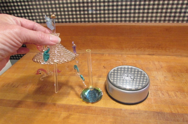 BALLERINA CAROUSEL & BLOWN GLASS & CRYSTAL LIGHTED CAROUSEL MUSICALS