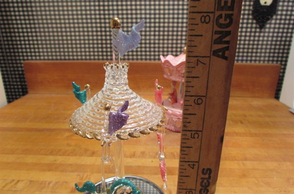BALLERINA CAROUSEL & BLOWN GLASS & CRYSTAL LIGHTED CAROUSEL MUSICALS