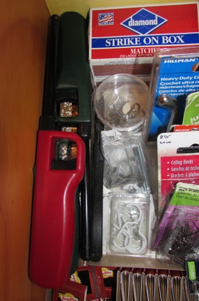 JUNK DRAWER LOT OF HANDY HOUSEHOLD ITEMS