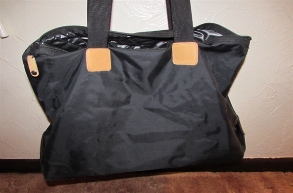 SOFT SIDED JAGUAR LUGGAGE, VINYL AMERICAN TOURISTER & JORDACHE TOTES