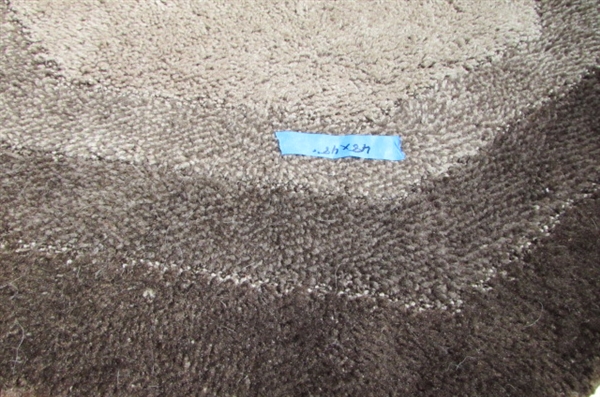 PAIR OF BROWN OCTAGON THROW/AREA RUGS