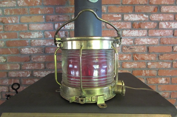 ANTIQUE JAPANESE FREIGHTER PORT SIDE LIGHT