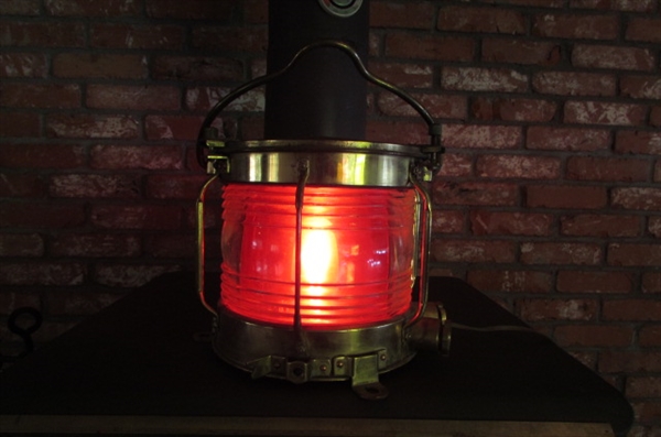 ANTIQUE JAPANESE FREIGHTER PORT SIDE LIGHT