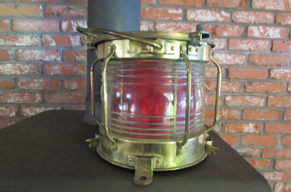 ANTIQUE JAPANESE FREIGHTER PORT SIDE LIGHT
