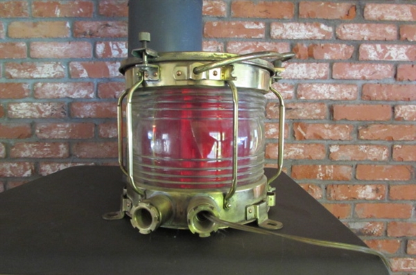 ANTIQUE JAPANESE FREIGHTER PORT SIDE LIGHT