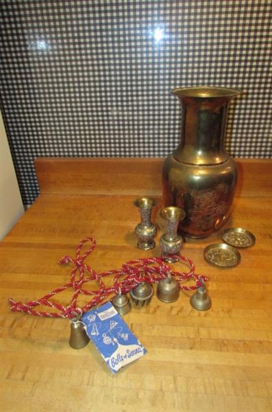 BRASS VASES & BELLS