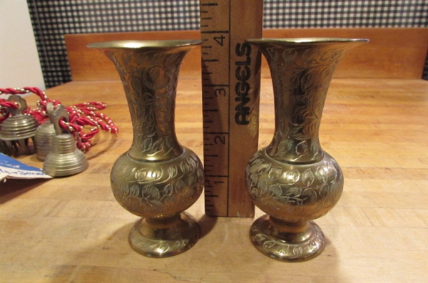 BRASS VASES & BELLS