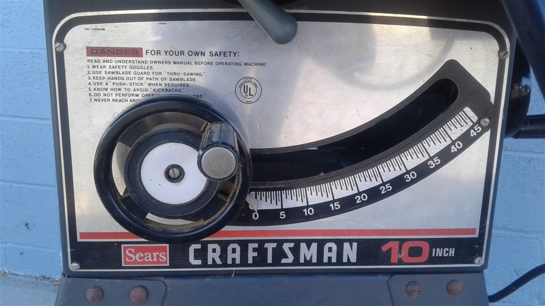 SEARS CRAFTSMAN 10 TABLE SAW