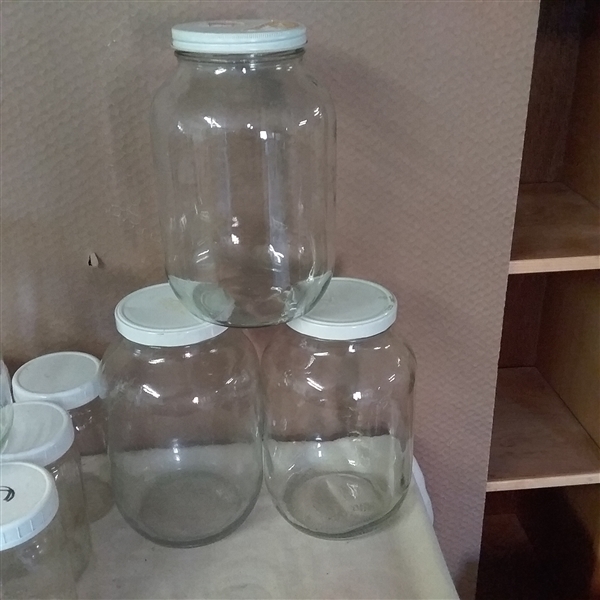LARGE JARS, CANNING JARS, LIDS AND FUNNELS 