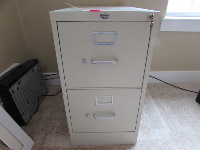 Lot Detail Office Depot Locking 2 Drawer File Cabinet