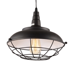 INDUSTRIAL METAL CAGE PENDANT SWAG LIGHT