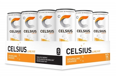 CELSIUS SPARKLING ORANGE FITNESS DRINK 12 PK