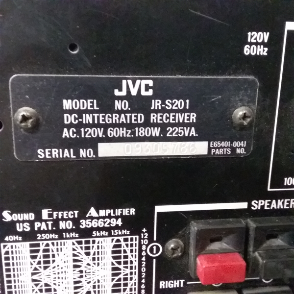 VINTAGE JVC RECEIVER WITH EQUALIZER JR-S201