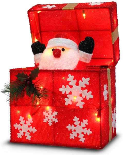ANIMATED SANTA GIFT BOX OUTDOOR DECORATION