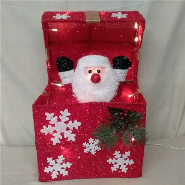 ANIMATED SANTA GIFT BOX OUTDOOR DECORATION