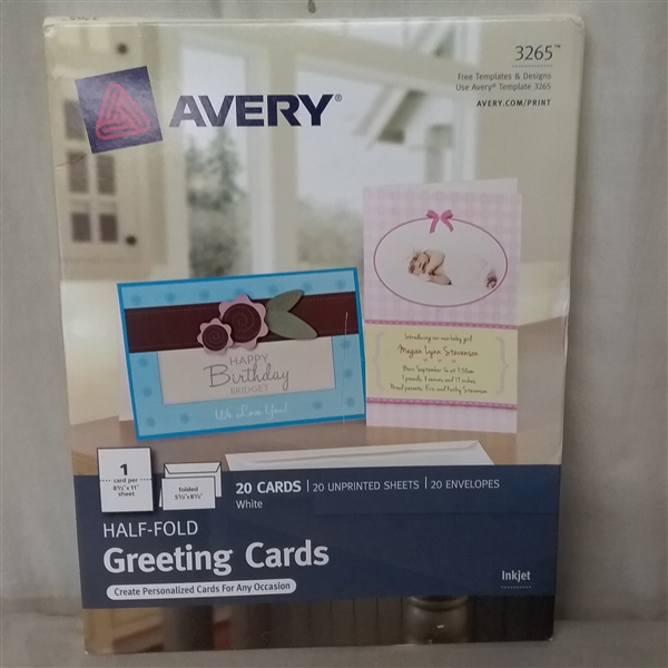 AVERY HALF FOLD GREETING CARDS