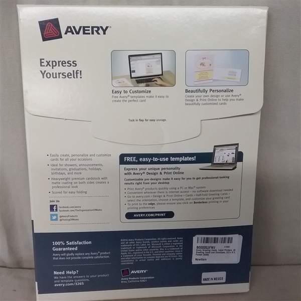 AVERY HALF FOLD GREETING CARDS
