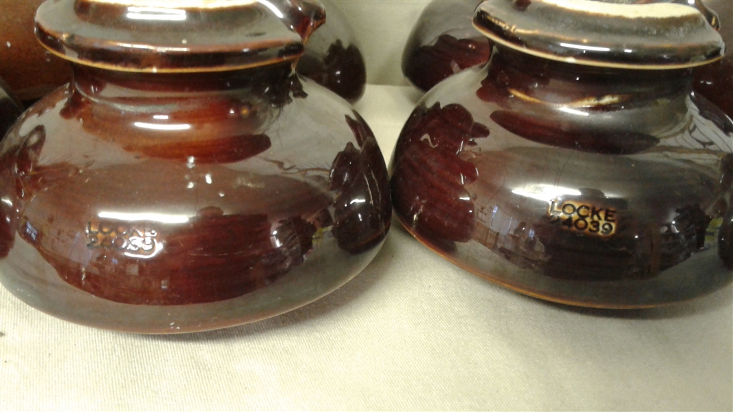 SET OF 11 BROWN CERAMIC INSULATORS