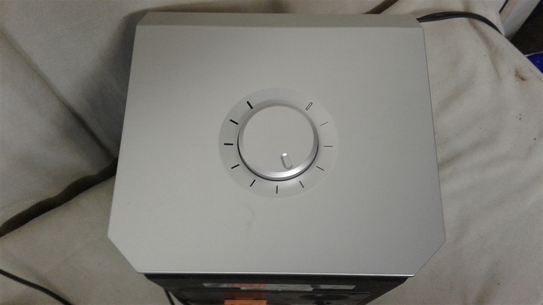 DELL COMPUTER MONITOR, SUB WOOFER, AND SPEAKERS