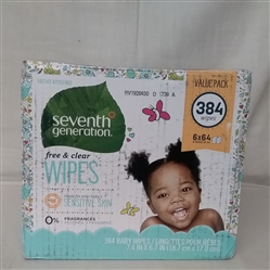 SEVENTH GENERATION  FREE AND CLEAR WIPES