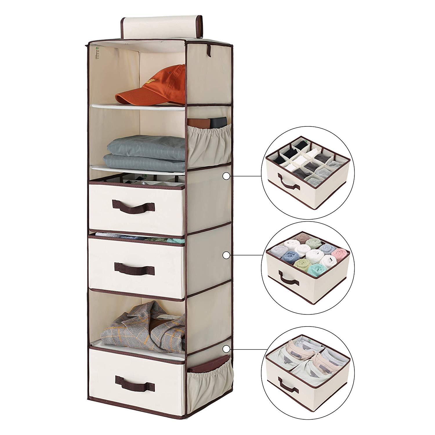 Lot Detail - StorageWorks 6-Shelf Hanging Dresser, Foldable Closet ...